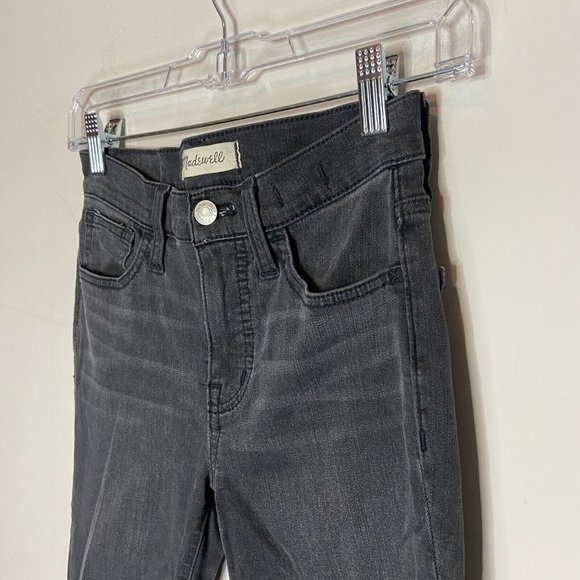 Madewell Roadtripper Skinny Jeans Womens 23 Black Distressed Fringe Raw Hem Pant - Picture 3 of 11